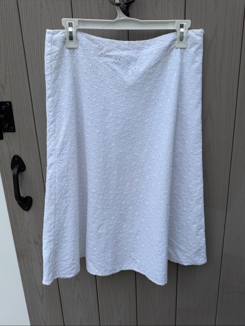 Autograph White Eyelet A-Line Skirt - Cotton- Cottage core